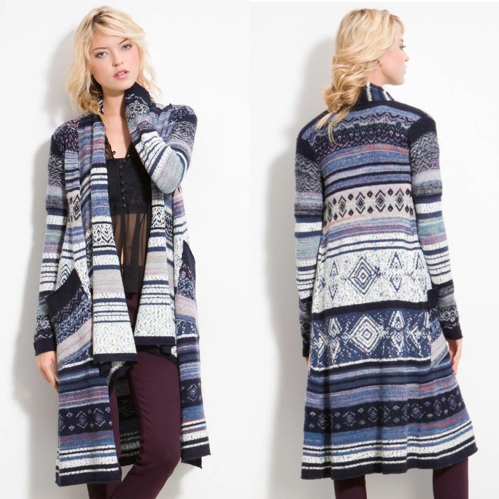 FREE PEOPLE Yesterday's Smile Open Long Cardigan